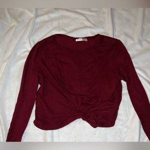 knot front crop top - sweater material